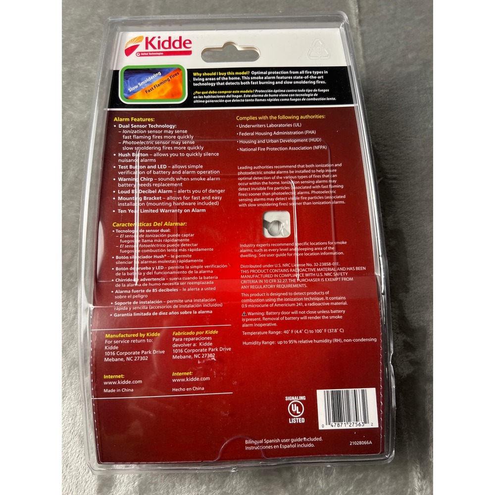 Kidde PI9010 Dual Sensor Smoke Alarm Ionization Photoelectric New Sealed - Picture 2 of 2